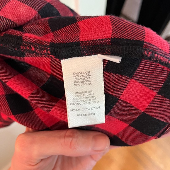 Cloth & Stone Red and Black Checkered Dress - Picture 6 of 6